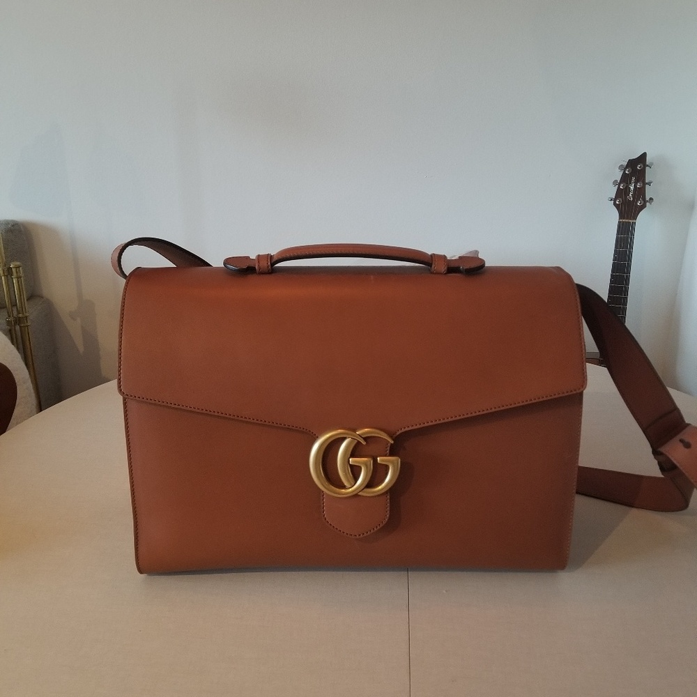 SAble brown Gucci briefcase/carryall